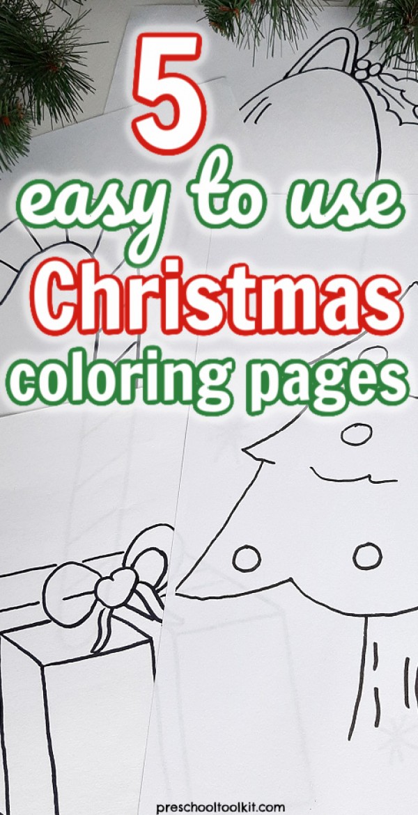 Christmas theme coloring pages easy for kids
