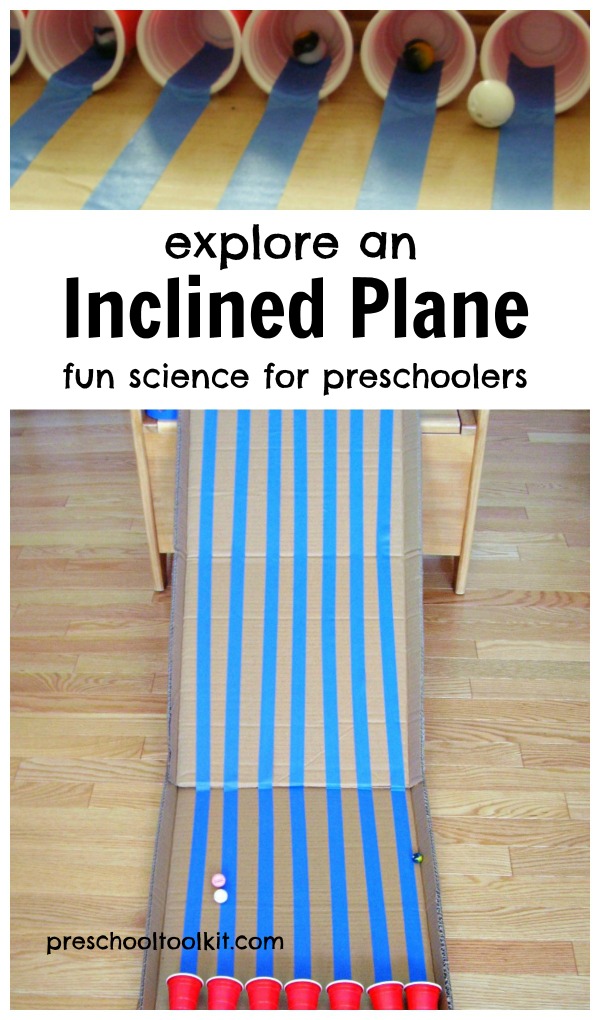 Exploring an inclined plane with a fun science activity for preschoolers