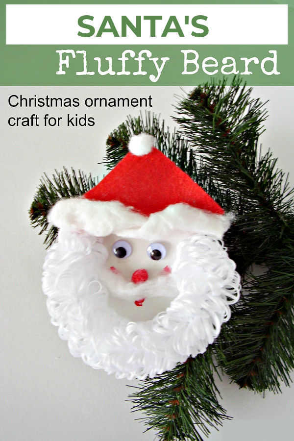 preschool Santa craft with jumbo chenille stem beard