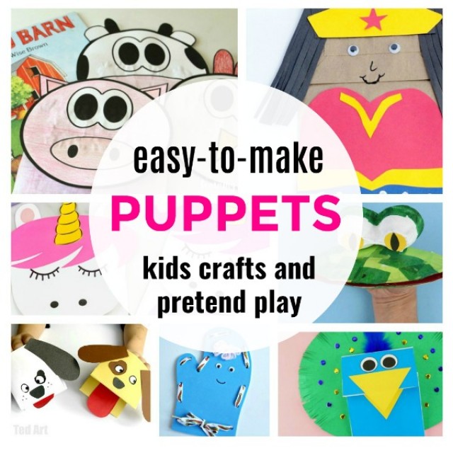 Easy to make puppets for kids crafts and pretend play