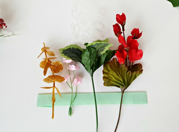 Artificial flowers craft for Christmas