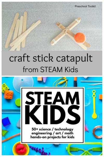 Craft stick catapult from STEAM KIDS