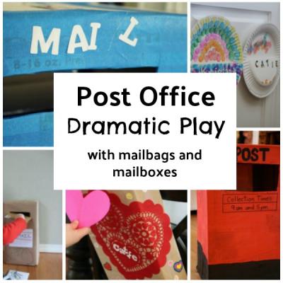 Post office mail boxes pretend play with preschoolers