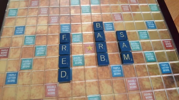 Spell kids names with Scrabble tiles