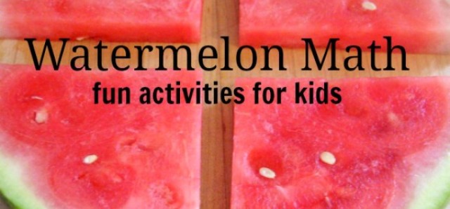 Watermelon activities shapes and weights for preschool summer math theme