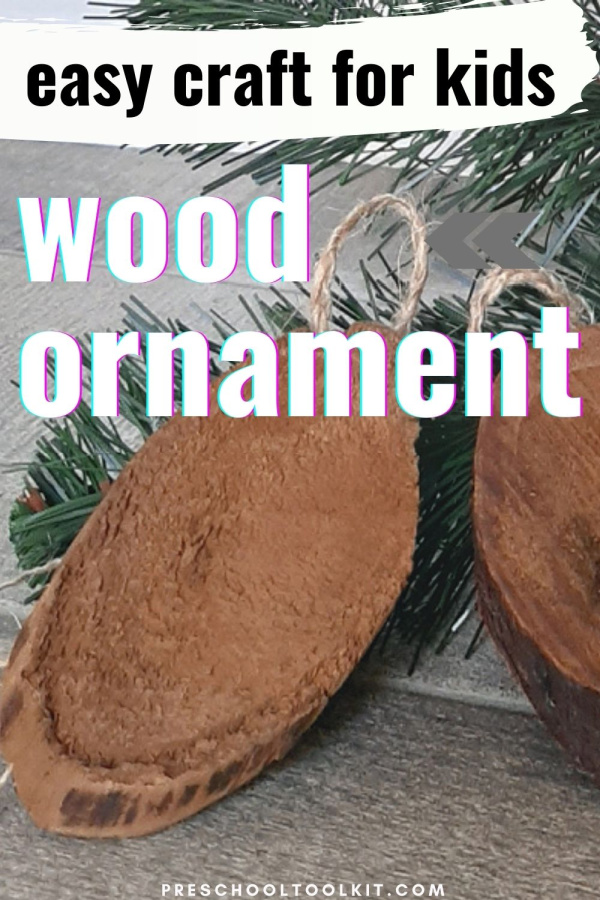 Kids can make a Christmas tree ornament with scraps of wood